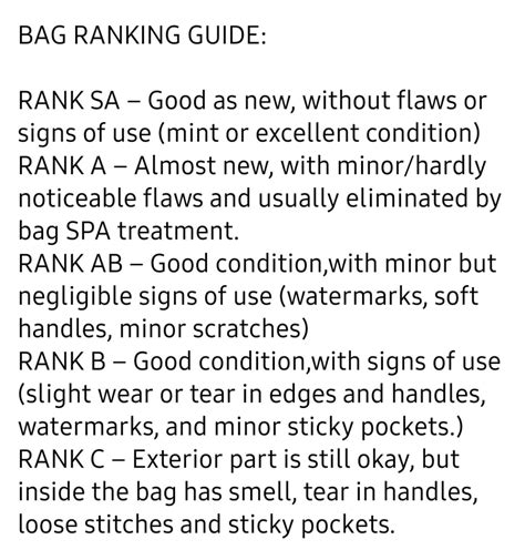 rank ab bag meaning|rank a meaning in bags.